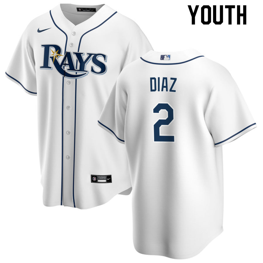 Nike Youth #2 Yandy Diaz Tampa Bay Rays Baseball Jerseys Sale-White